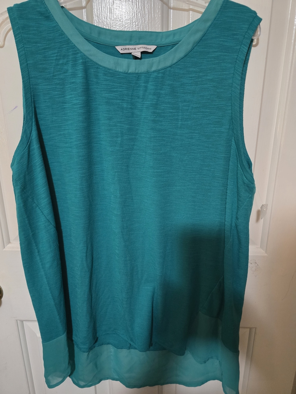Adrienne Vittadini Teal Layered Sleeveless Shell